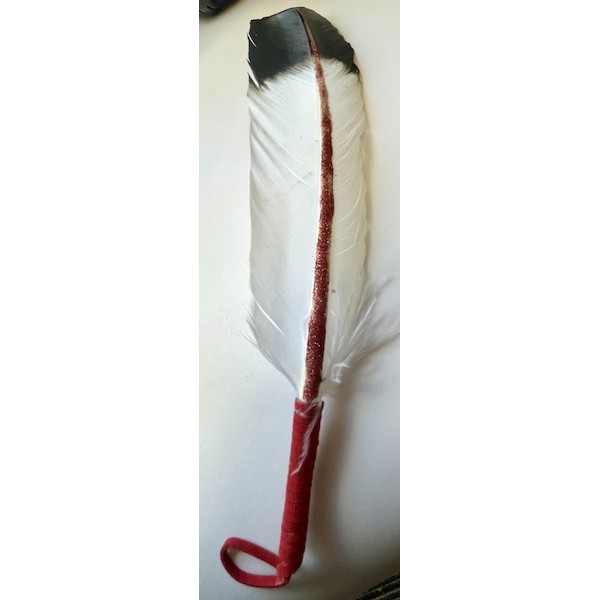 Feather Smudge Eagle Feather (dyed turkey feather) Red Handle